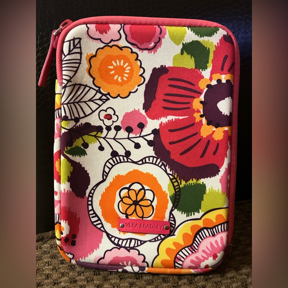 Vera Bradley Colorful Floral Tablet Case in the Clementine Pattern